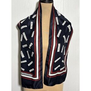 USA Presidents Signatures Red White Blue Scarf Millicent T & M Designers 53"